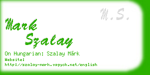 mark szalay business card